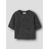 Name It Black Nkfriaglitter Ss Stickad Topp