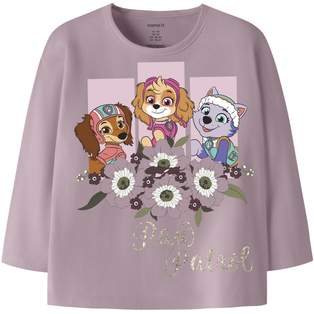 Name It Mauve Shadows Nmfosara Paw Ls Nreg Topp Cplg