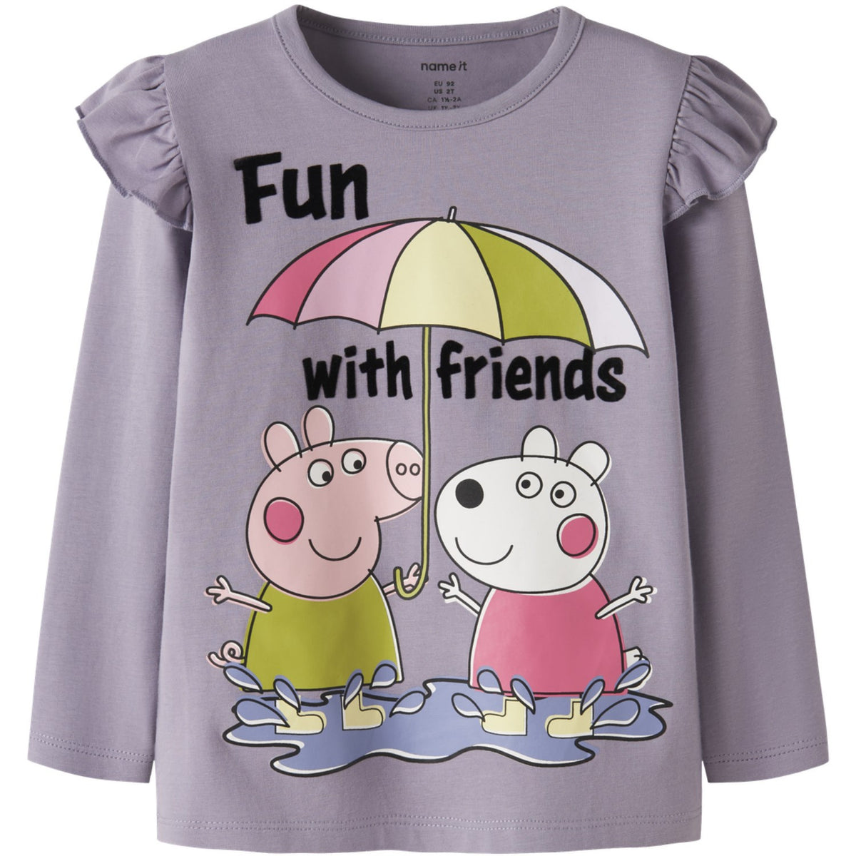 Name It Lavender Gray Nmfomba Peppa Ls Nreg Topp Låda Cplg