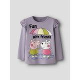 Name It Lavender Gray Nmfomba Peppa Ls Nreg Topp Låda Cplg