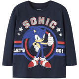 Name It Navy Blazer Nmmoisin Sonic Ls Nreg Topp Sky