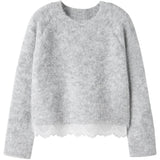 Name It Light Grey Melange Nkfsacha Ls Loose Stickad