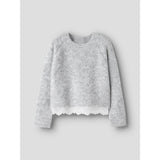 Name It Light Grey Melange Nkfsacha Ls Loose Stickad