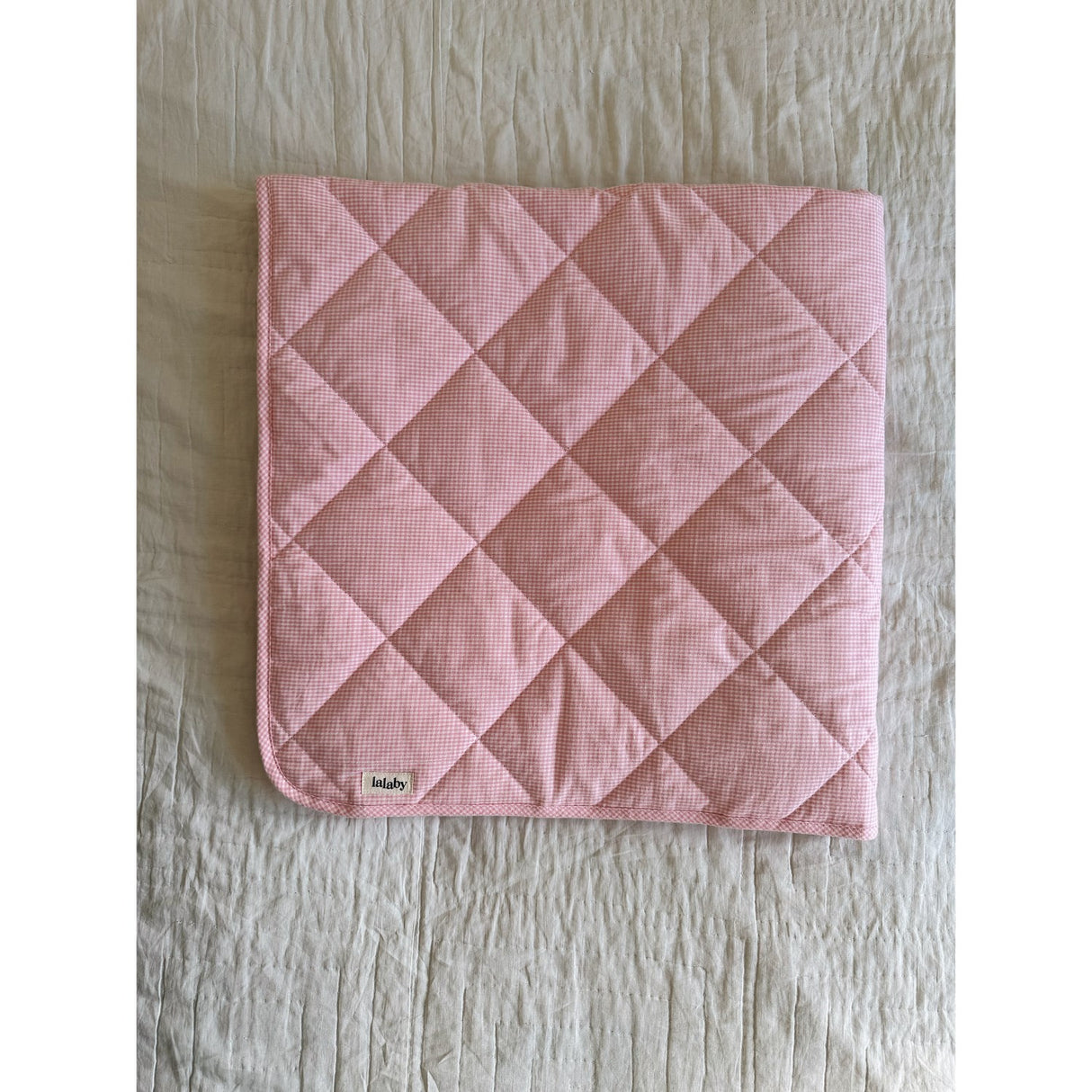Lalaby Tiny Check Pink Quiltad Baby Filt