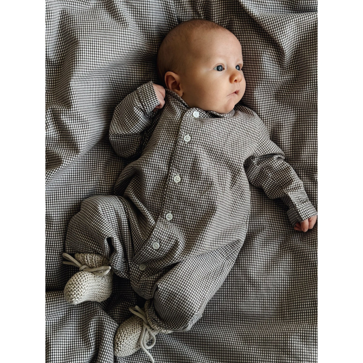 Lalaby Tiny Check Brown Classic Pj Dräkt