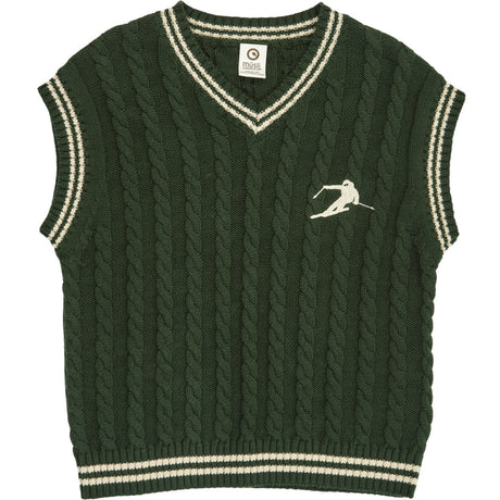 Müsli Forest Green Stickad Cable Väst