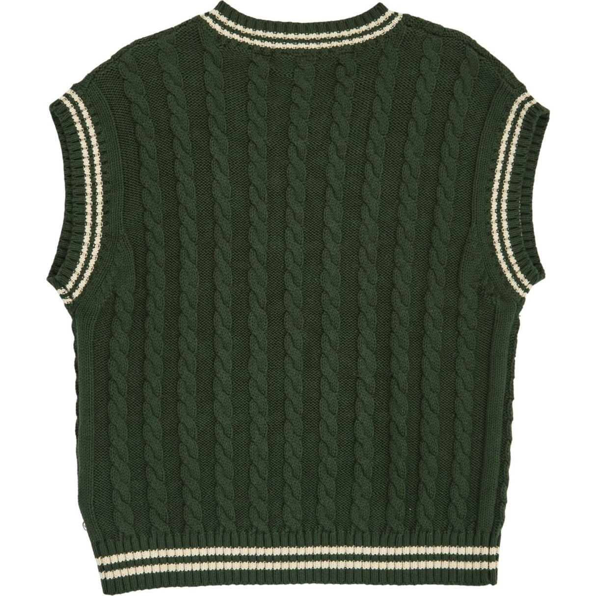 Müsli Forest Green Stickad Cable Väst