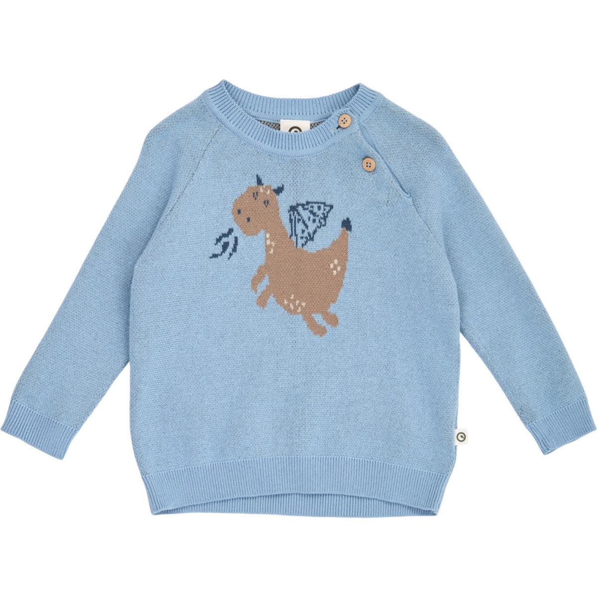 Müsli Soft Blue Storybook Stickad Jacquard Sweater Baby