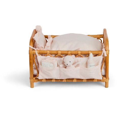 Smallstuff Delicate Rose Gingham Förvaring Med Accessories Til Dukkeseng