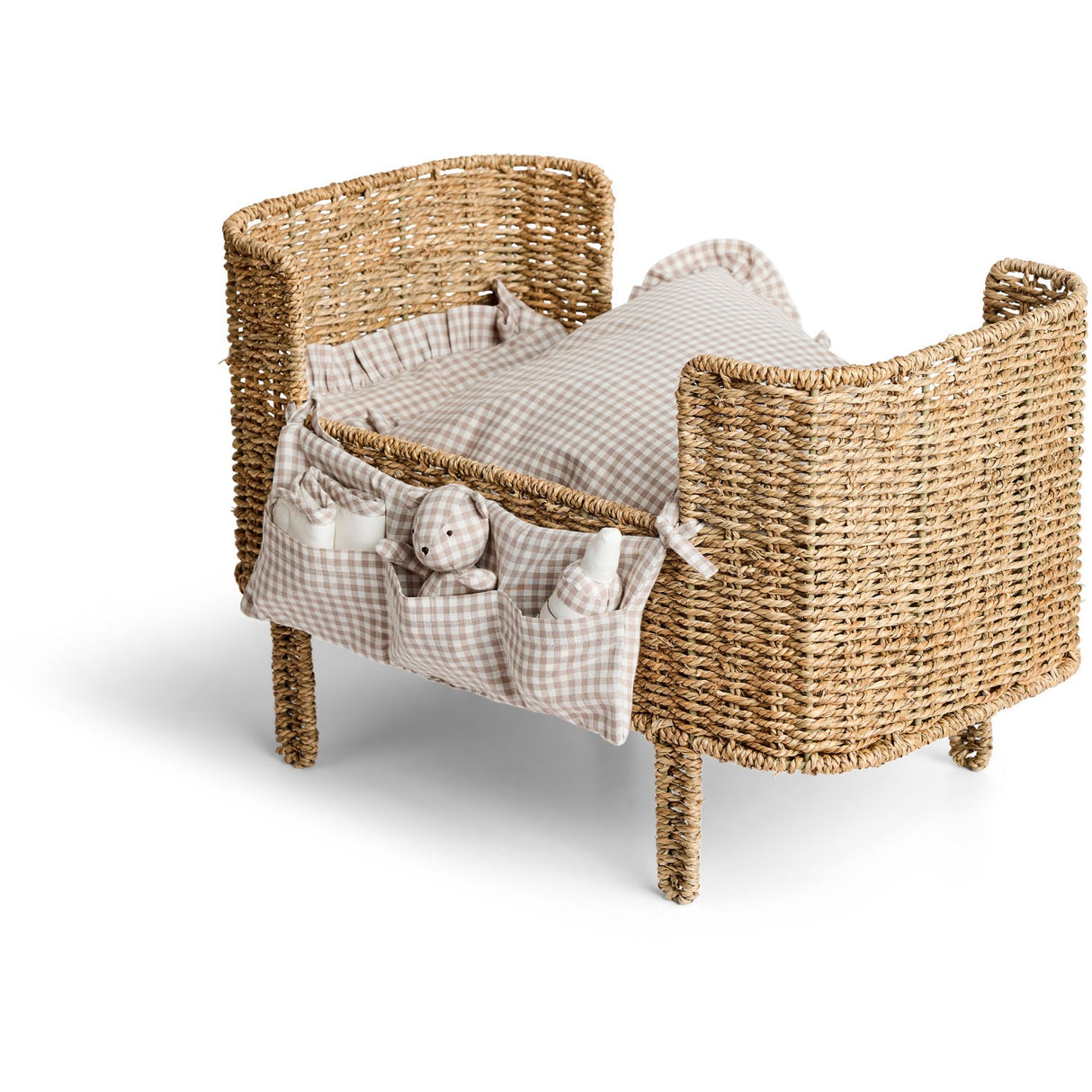 Smallstuff Delicate Nature Gingham Förvaring Med Accessories Til Dukkeseng