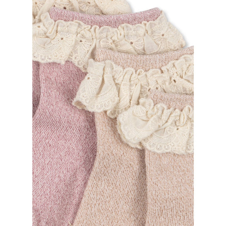 Konges Sløjd Rosette 2 Pack Glitter Frill Strumpor