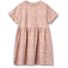 Wheat Magenta Heart Flowers Jersey Klänning S/S Anna