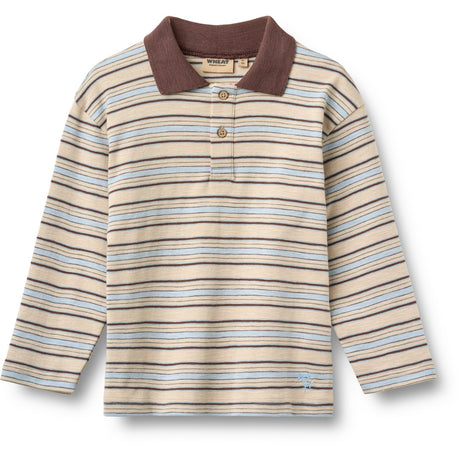 Wheat Multi Blue Stripe Pikétröja Skjorta L/S Fred