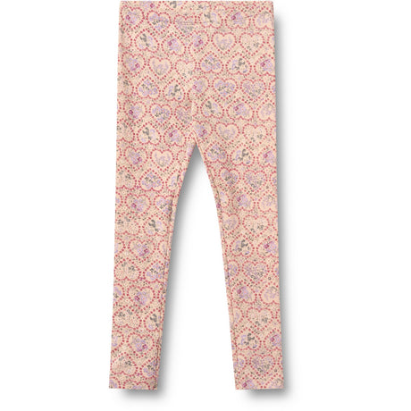 Wheat Magenta Heart Flowers Leggings Jules