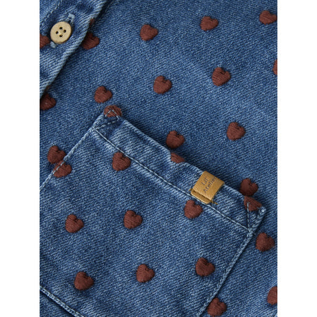 Lil'Atelier Dark Blue Denim Hearts Nmfliva Lea Ls Dnm Jacka 2001-Se Lil