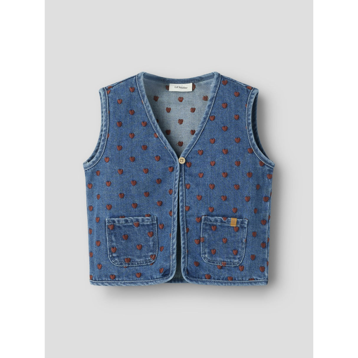 Lil'Atelier Dark Blue Denim Hearts Nmfliva Loose Dnm Väst 2001-Se Lil
