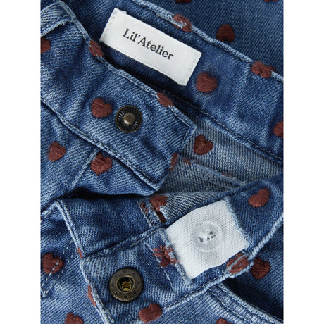 Lil'Atelier Dark Blue Denim Hearts Nmfliva Loose Jeans 2001-Se Lil