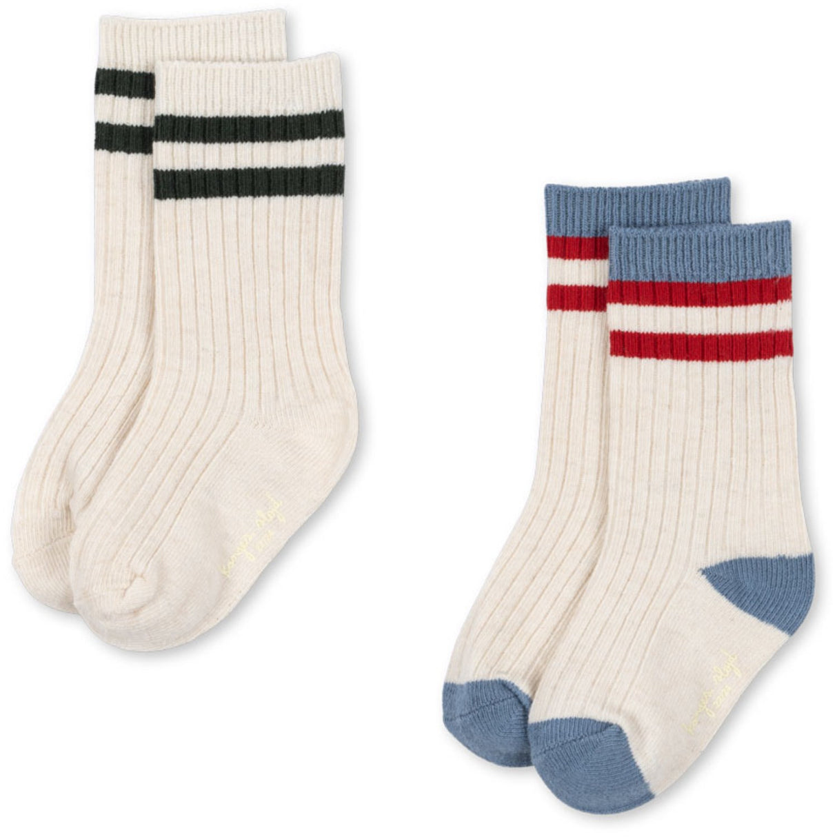 Konges Sløjd Pearl Blue 2 Pack Rib Strumpor