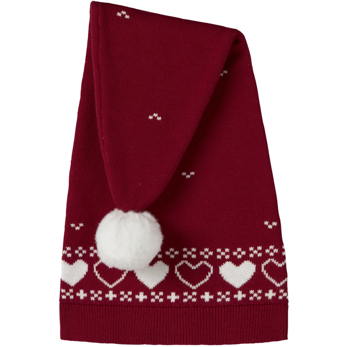 Name It Red Dahlia Hearts Nmnrismas Stickad Mössa