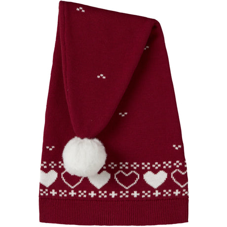 Name It Red Dahlia Hearts Nmnrismas Stickad Mössa