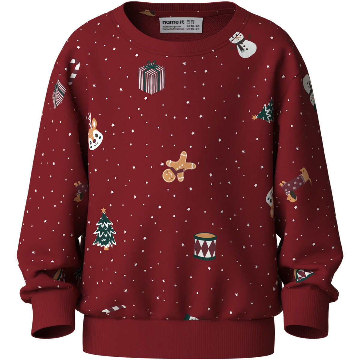Name It Red Dahlia Christmas Nmnvohom Ls Nreg Sweat Bru