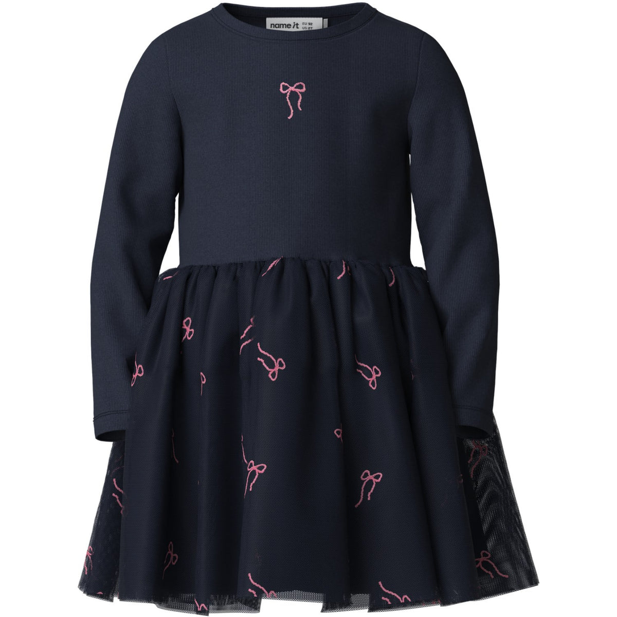 Name It Navy Blazer Bow Nmfveross Ls Tyll Klänning