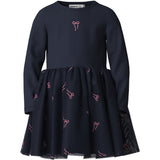 Name It Navy Blazer Bow Nmfveross Ls Tyll Klänning