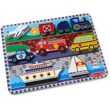 Melissa & Doug Multifarvet Pussel - Chunky Brikker - Køretøjer