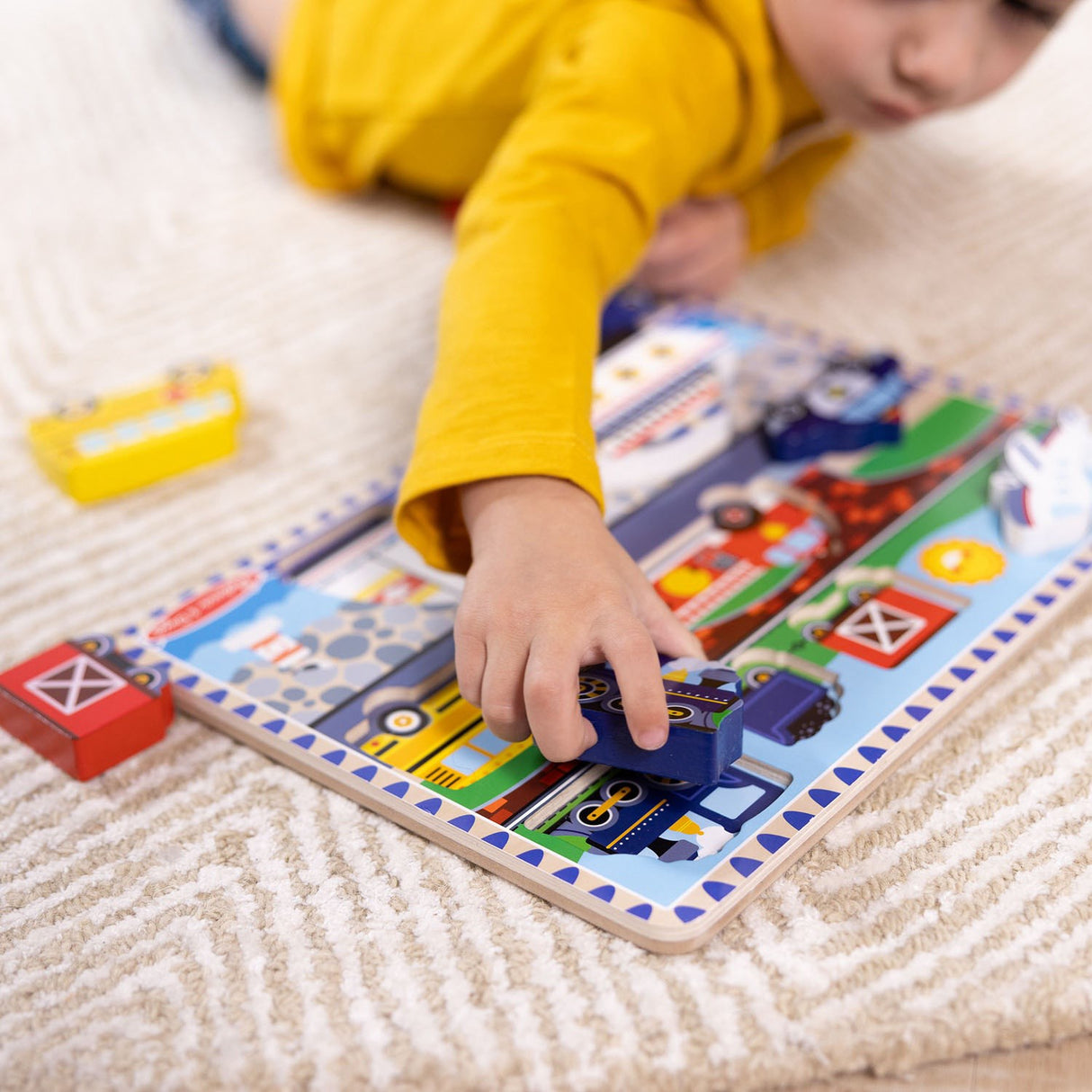 Melissa & Doug Multifarvet Pussel - Chunky Brikker - Køretøjer