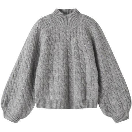 Name It Grey Melange Nkfnadalie Ls Stickad