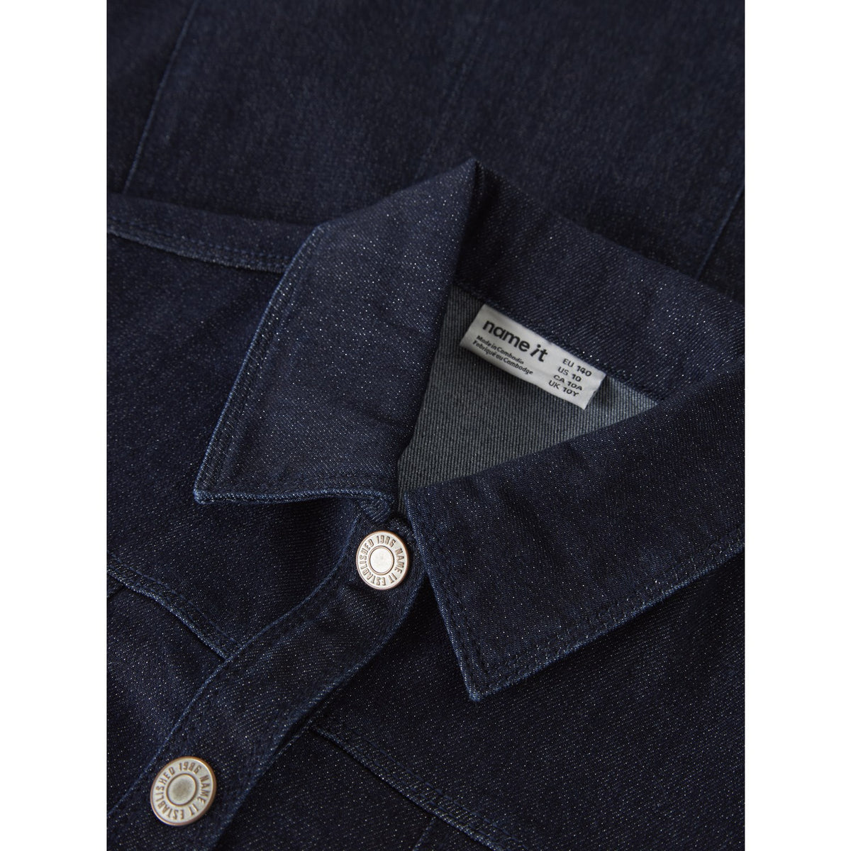Name It Dark Blue Denim Nkfember 2/4 Dnm Glitter Klänning 1208-Lu