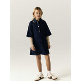 Name It Dark Blue Denim Nkfember 2/4 Dnm Glitter Klänning 1208-Lu