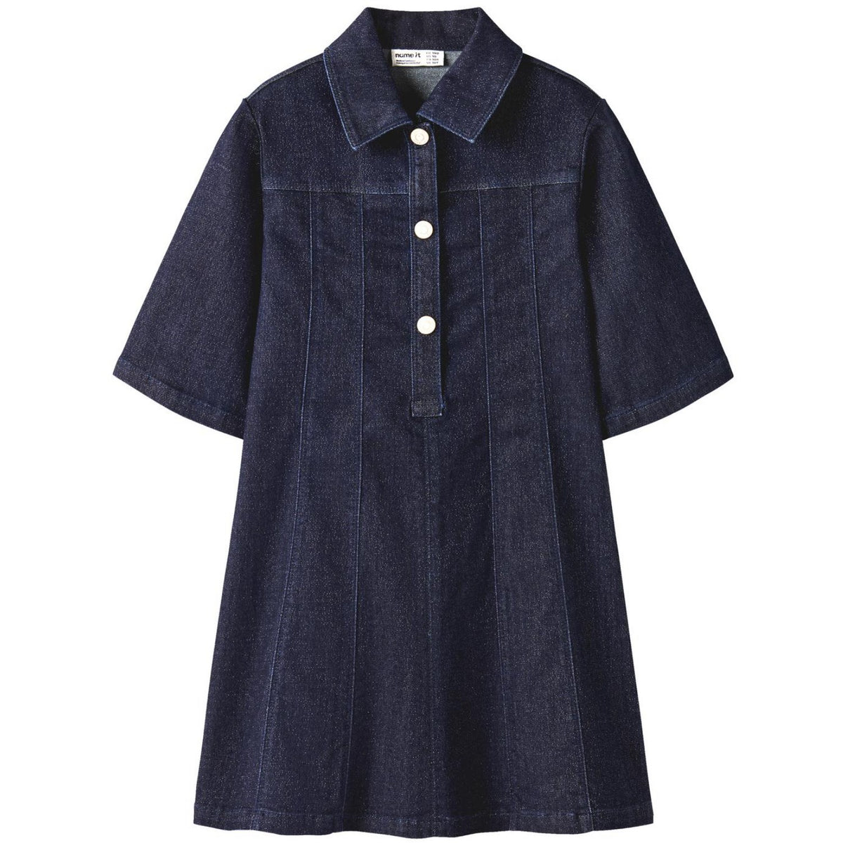Name It Dark Blue Denim Nkfember 2/4 Dnm Glitter Klänning 1208-Lu