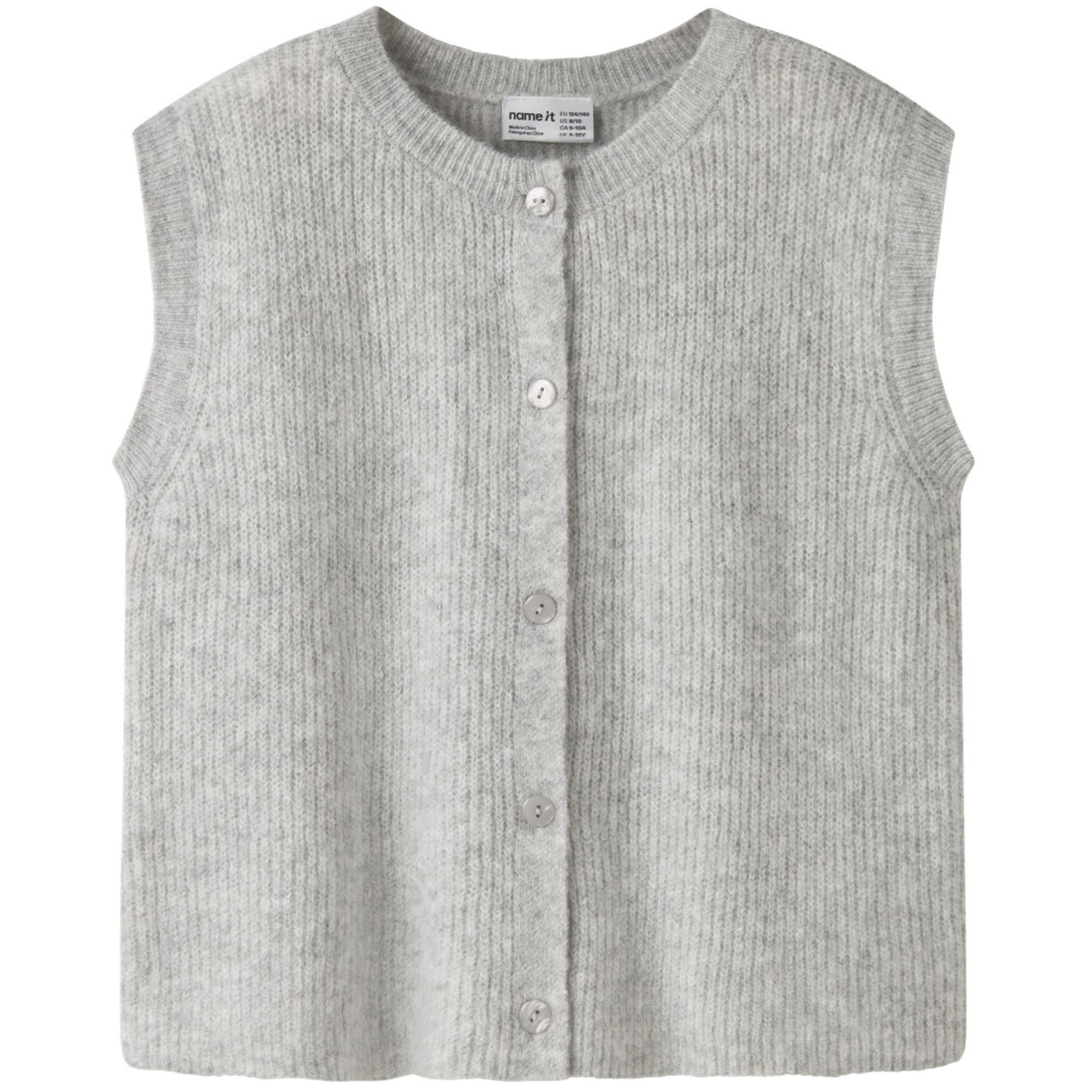 Name It Grey Melange Nkfoanja Loose Stickad Väst