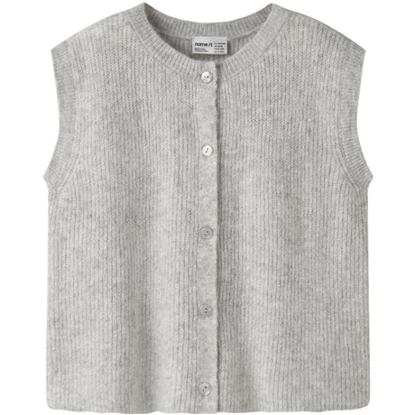 Name It Grey Melange Nkfoanja Loose Stickad Väst