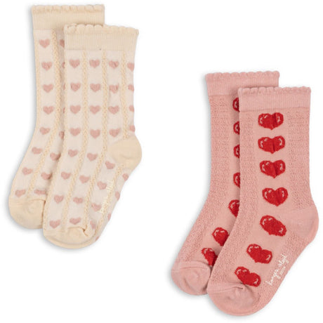 Konges Sløjd Heart Mix 2 Pack Heart Jaquard Strumpor
