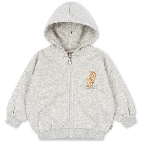 Konges Sløjd Grey Melange Lou Sweat Zip Huva Gots