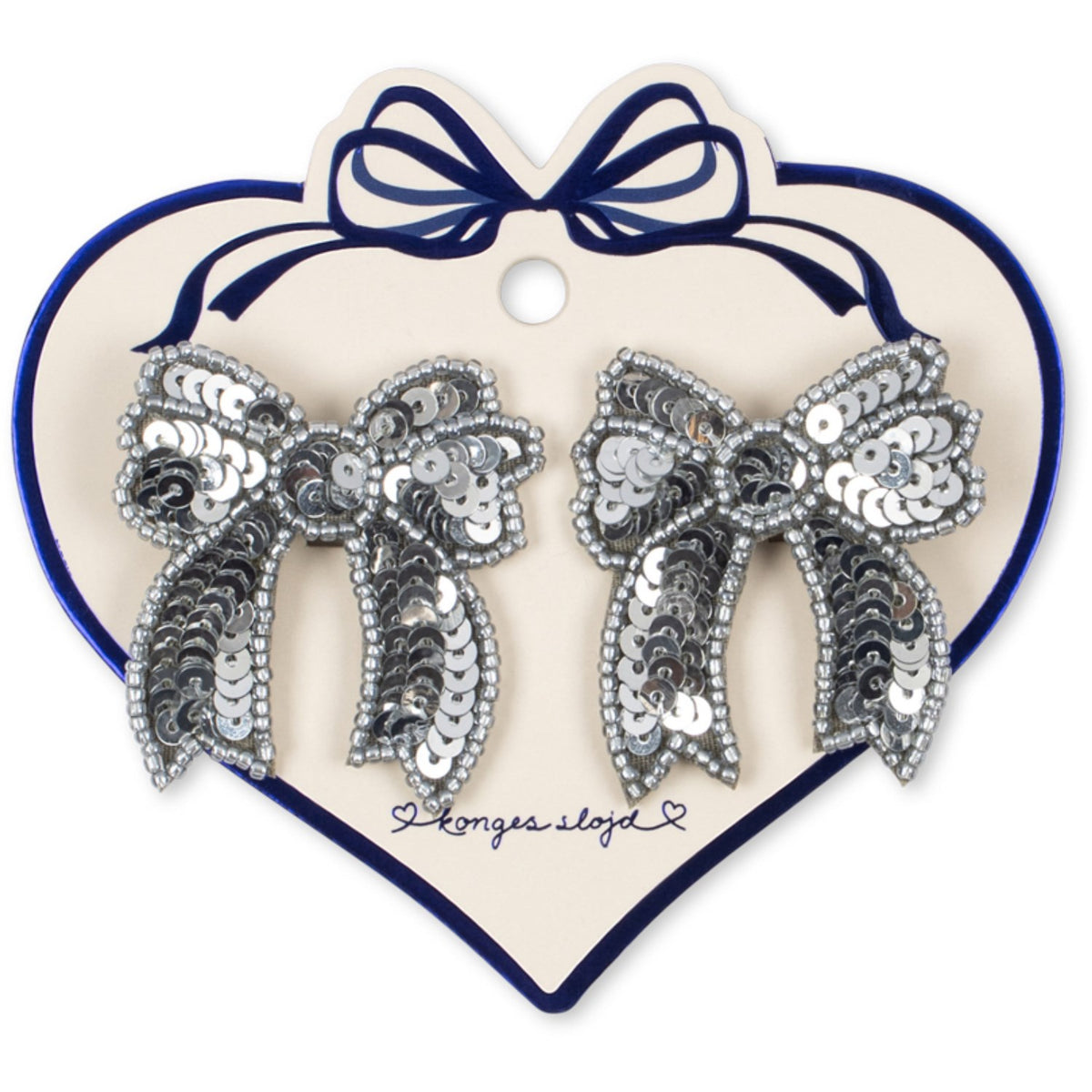 Konges Sløjd Silver 2 Pack Paljet Rosett Hair Clip