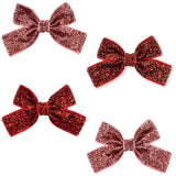 Konges Sløjd Red Glitter/ Rose Glitter 4 Pack Micki Rosett Hair Clips