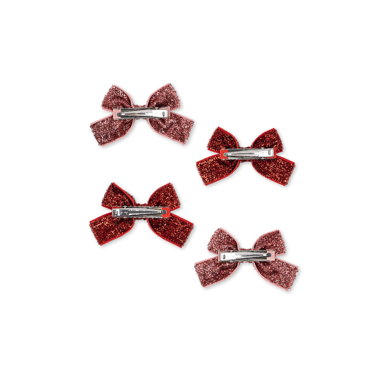 Konges Sløjd Red Glitter/ Rose Glitter 4 Pack Micki Rosett Hair Clips