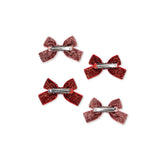 Konges Sløjd Red Glitter/ Rose Glitter 4 Pack Micki Rosett Hair Clips