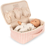 Konges Sløjd Pink Check Baby Docka Nursery Resväska