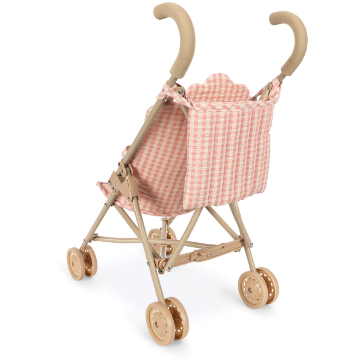 Konges Sløjd Pink Check Poppy Docka Stroller Sett