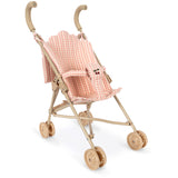 Konges Sløjd Pink Check Poppy Docka Stroller Sett