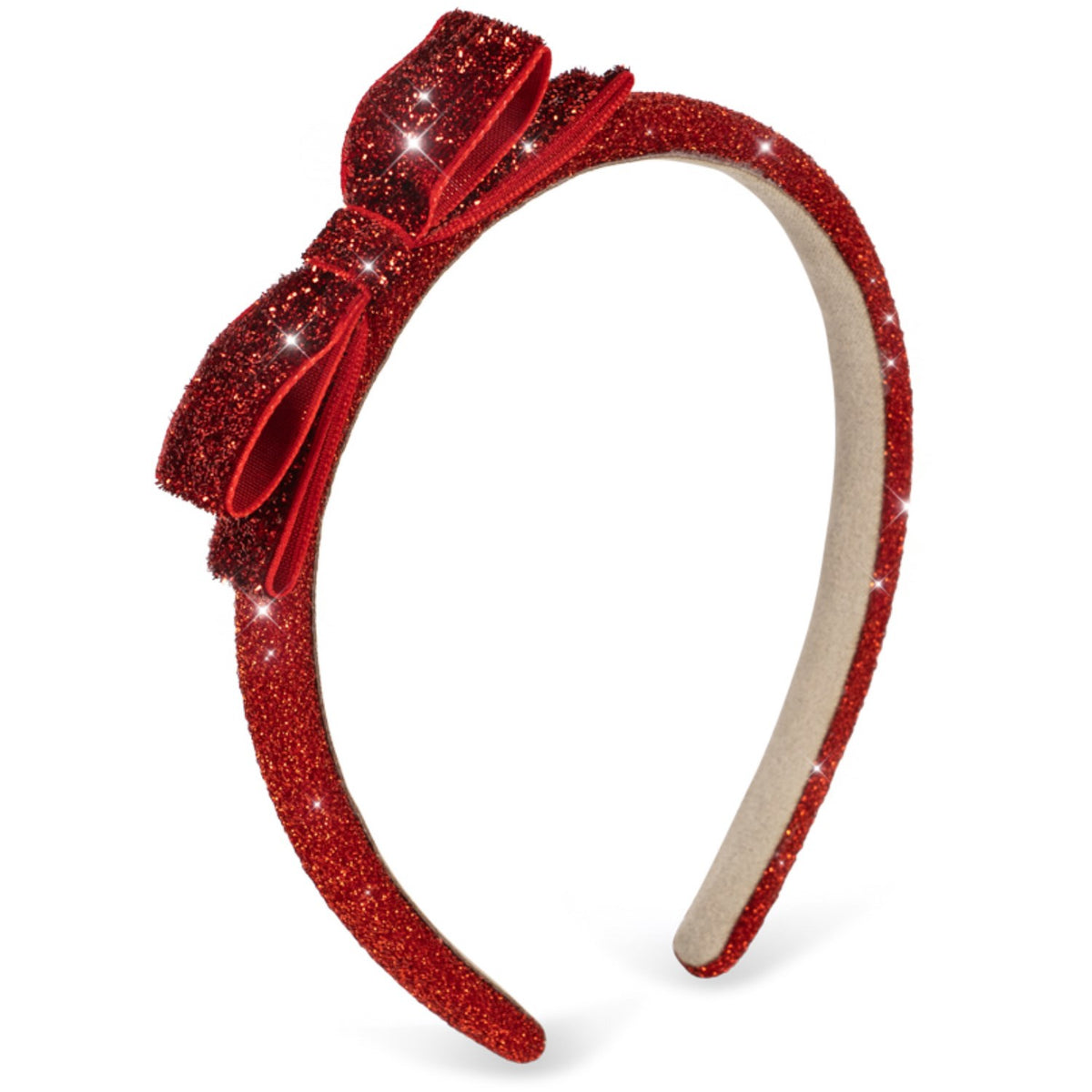 Konges Sløjd Red Glitter Sammet Rosett Hairbrace