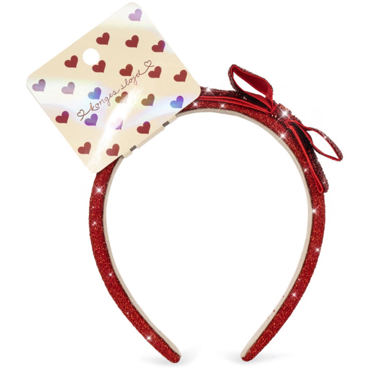 Konges Sløjd Red Glitter Sammet Rosett Hairbrace