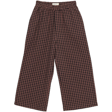 brunobruno nation Marron Plum Check Francis Seersucker Byxor