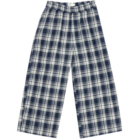 brunobruno nation Mood Indigo Blue Check Francis Navy Check Byxor