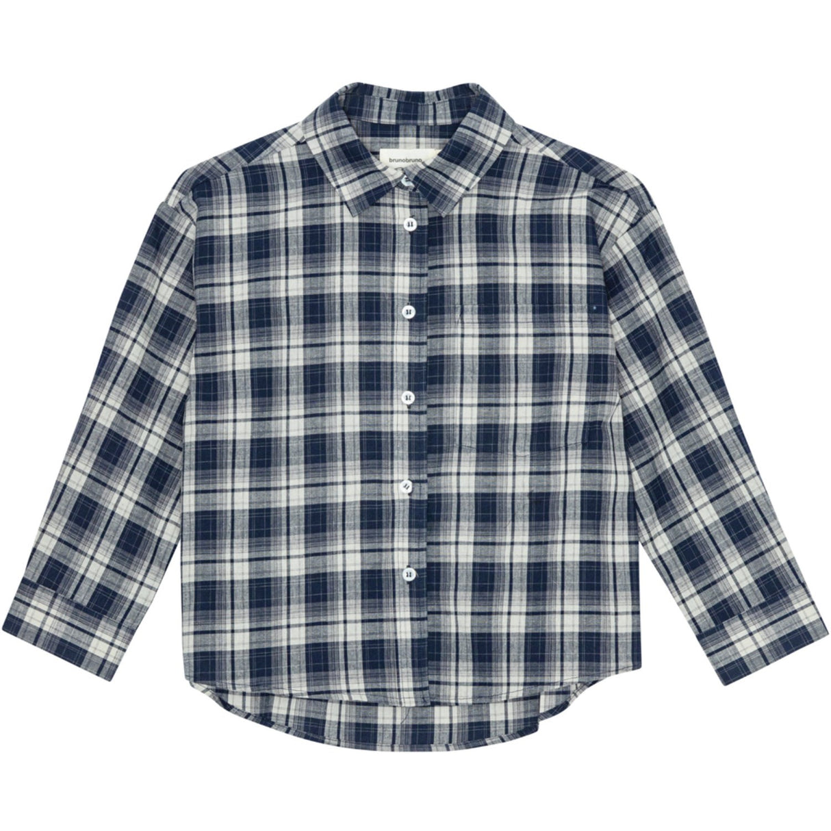 brunobruno nation Mood Indigo Blue Check Virgil Navy Check Skjorta