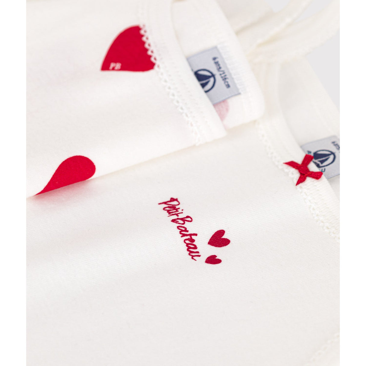 Petit Bateau Hearts Chemise Topp 2-Pack